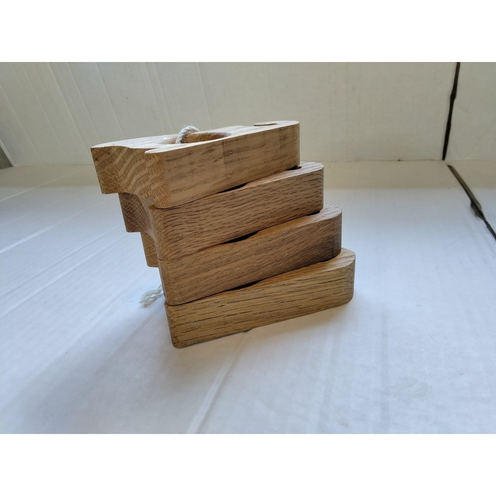 Set of 4 Vintage Wooden Sleigh Napkin Rings Christmas Holiday Table Decor - Picture 7 of 8